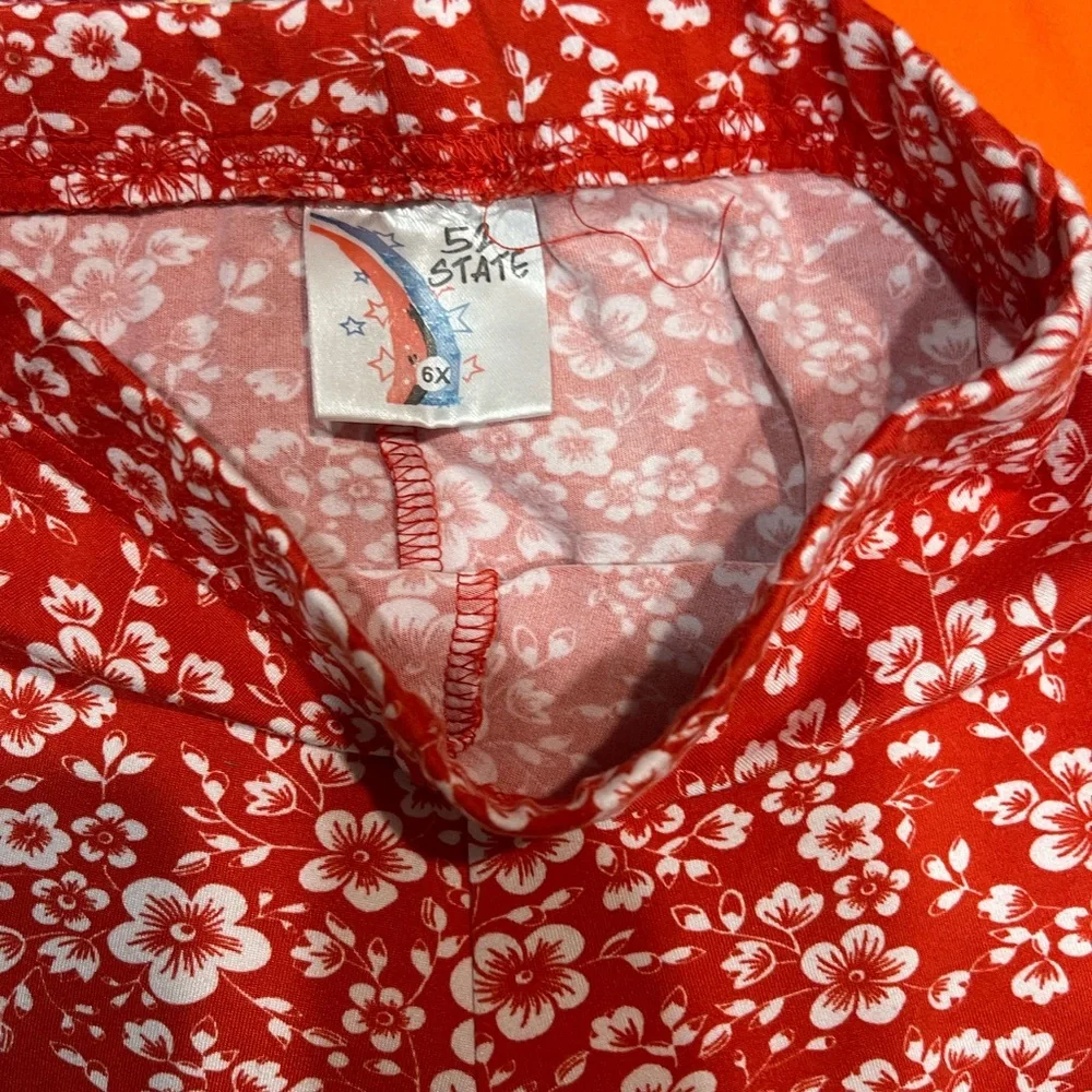 STATE Kids Leggings Set in Green, Floral Red, and Orange - Picture 3 of 9